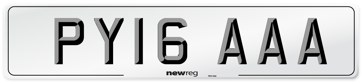 PY16 AAA Number Plate from New Reg
